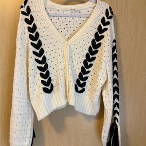 In-Loom Threaded Ribbon Knit Cardigan